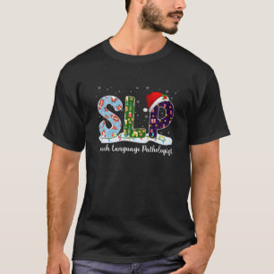 Camiseta Patologista de Língua do Discurso SLP Papai noel N