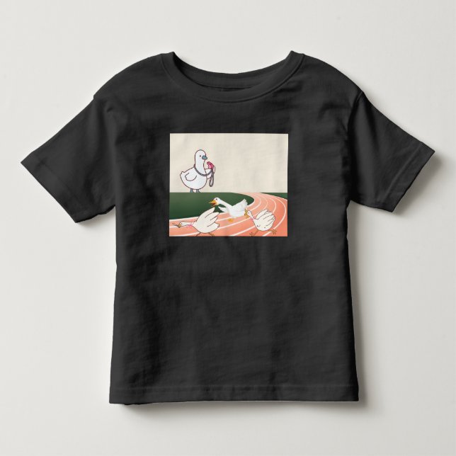 Camiseta Patos de Desenho Animado de Corrida (Frente)