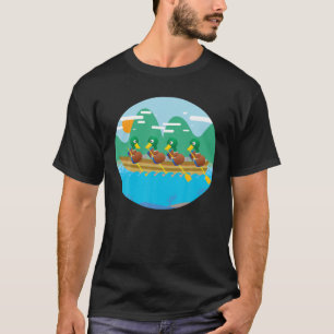 Camiseta Patos Engraçados Em Um Barco De Fileira   Remo Leg