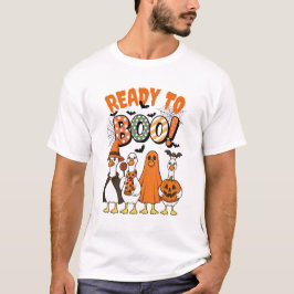 Camiseta Patos Engraçados Prontos para Boo Halloween