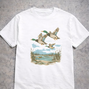 Camiseta Patos Voadores Vida Selvagem Natureza Caça Ao Ar L