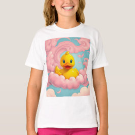 Camiseta Patozinho Doce em Nuvens Cor-de-Rosa Aniversário 