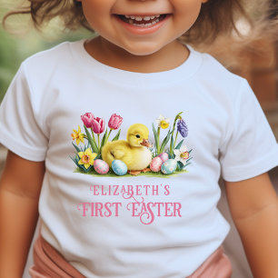Camiseta Patozinho Personalizado Primeiro Páscoa Branco