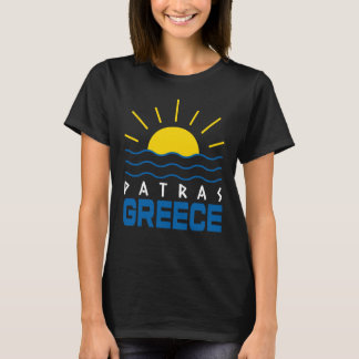 Camiseta Patras Grécia Sol e Ondas Marítimas Mulheres