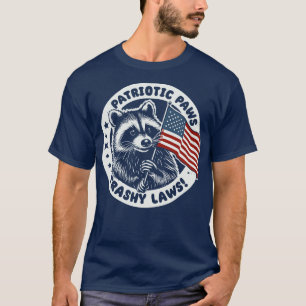 Camiseta Patras Patrióticas Trashy Lews Raccoon 4 De Julho