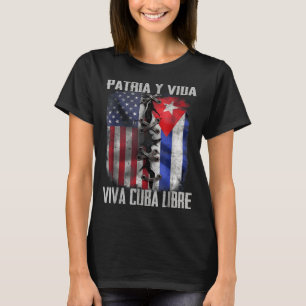 Camiseta Pátria E Vida Cuba Livre Viva Patriótico Retro EUA