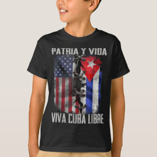 Camiseta Pátria E Vida Cuba Livre Viva Patriótico Retro EUA