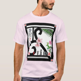 Camiseta Patria y Vida Black Frame Pink Flowers