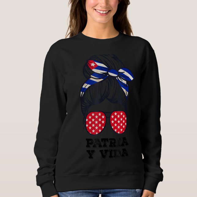 Camiseta Patria Y Vida Patriótica Mulheres livres Cuba (Frente)