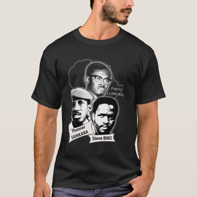 Camiseta Patrice Lumumba Thomas Sankara Steve Biko (Frente)