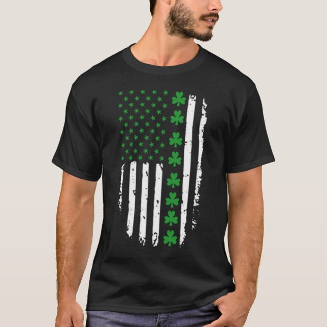 Camiseta Patrícia da Rua de Bandeira Verde Irlandesa Americ (Frente)