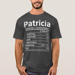 Camiseta PATRICIA Nutrição Nome Personalizado Engraçado 