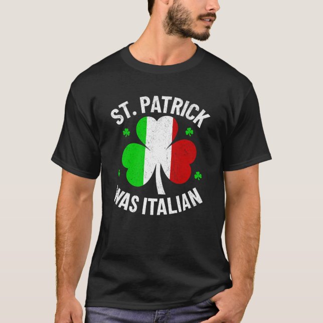 Camiseta Patrick era uma Rua engraçada italiana. Dia de Pat (Frente)