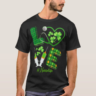 Camiseta Patrick S Nurse Life Irish Shamrocks Fofo