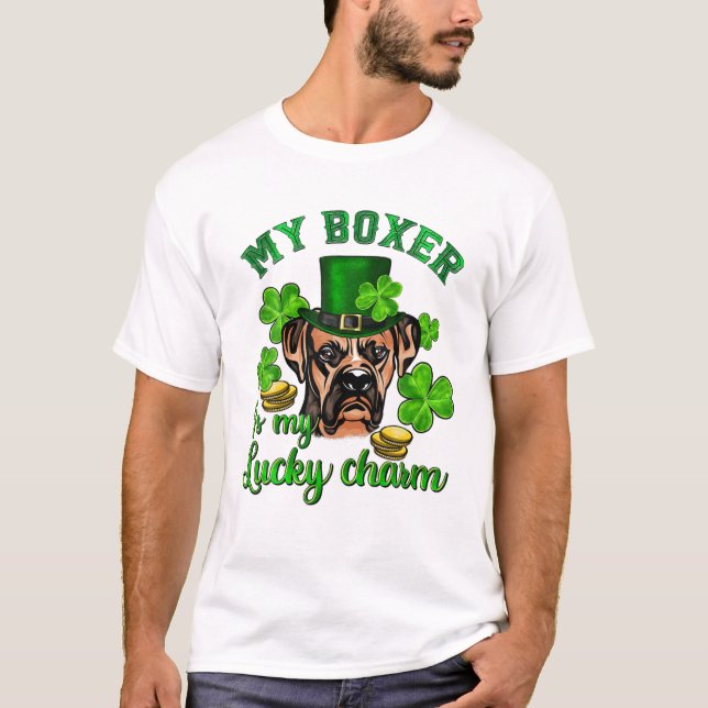 Camiseta Patrick's Day My Boxer is My Lucky (Frente)