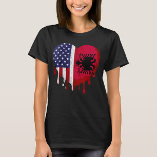 Camiseta Patrimônio Albanês Americano Mês Albânia Bandeira