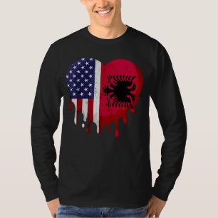 Camiseta Patrimônio Albanês Americano Mês Albânia Bandeira