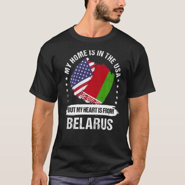 Camiseta Patrimônio Americano Bielorrússia Bandeira America (Frente)
