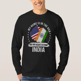 Camiseta Patrimônio Americano Índia Bandeira Raízes Indiana