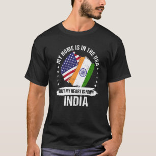 Camiseta Patrimônio Americano Índia Bandeira Raízes Indiana