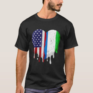 Camiseta Patrimônio Americano Serra Leoa Mês Bandeira Leone