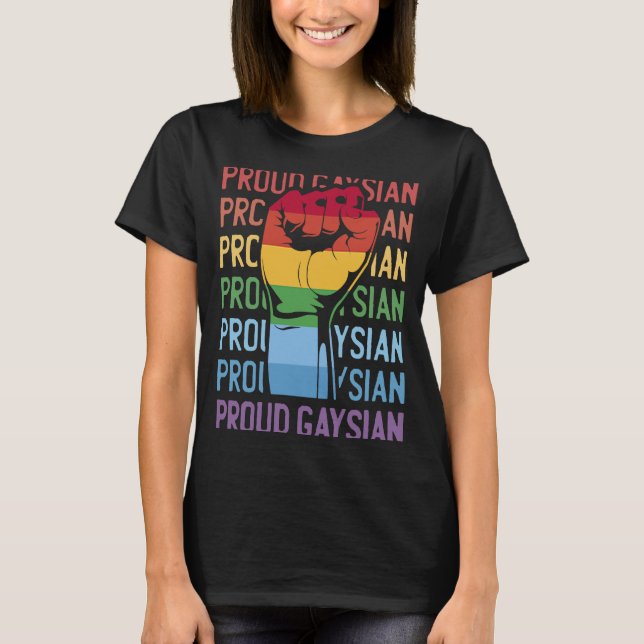 Camiseta Patrimônio Asiático Orgulho gay Gaysiano Orgulhoso (Frente)