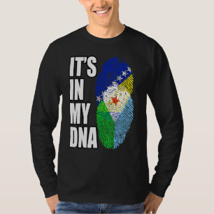 Camiseta Patrimônio Bósnio E Djibutiano Mix DNA Flag