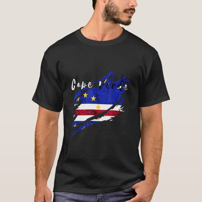 Camiseta Patrimônio cabo-verdiano Bandeira Cabo Pride H (Frente)