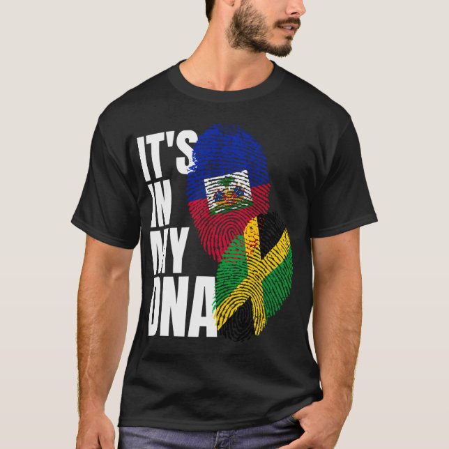 Camiseta Patrimônio Da Bandeira Dna Do Jamaicano E Do Haix (Frente)