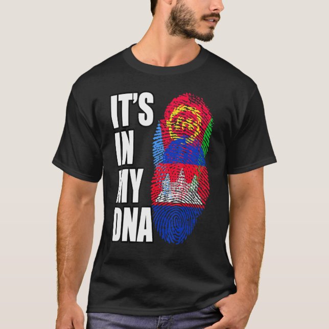 Camiseta Patrimônio Da Bandeira Do ADN Do Camboja E Da Erit (Frente)