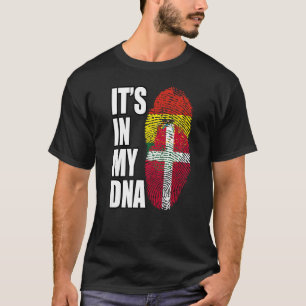 Camiseta Patrimônio Da Bandeira Do DNA Bolívia E Dinamarque