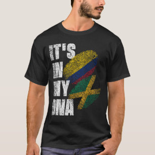 Camiseta Patrimônio Da Bandeira Do DNA Jamaicano E Colombia