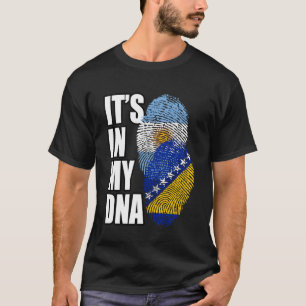 Camiseta Patrimônio Da Bandeira Do DNA Mix Da Bósnia E Da A