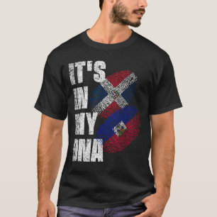 Camiseta Patrimônio Da Bandeira Do DNA Mix Haitiano E Domin