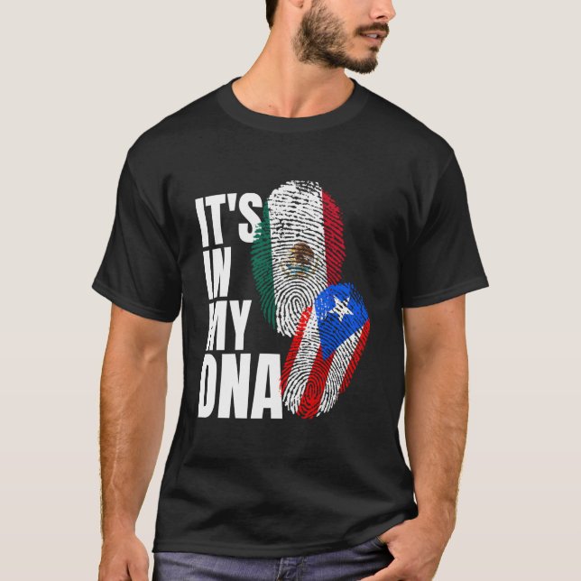Camiseta Patrimônio Da Bandeira Do Dna Mix, Mexicano E Port (Frente)