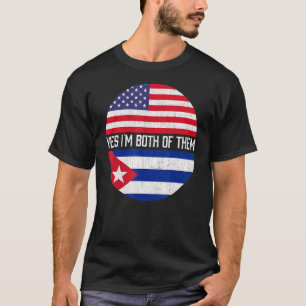 Camiseta Patrimônio Da Família De Bandeiras Cubanas Dos Eua