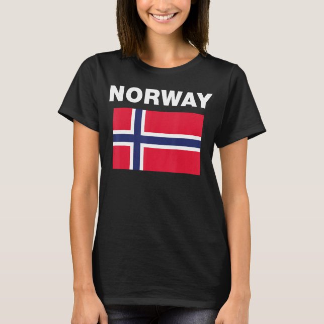 Camiseta Patrimônio de Bandeira da Noruega (Frente)