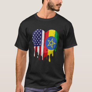Camiseta Patrimônio Etíope Americano Mês Etiópia Bandeira E