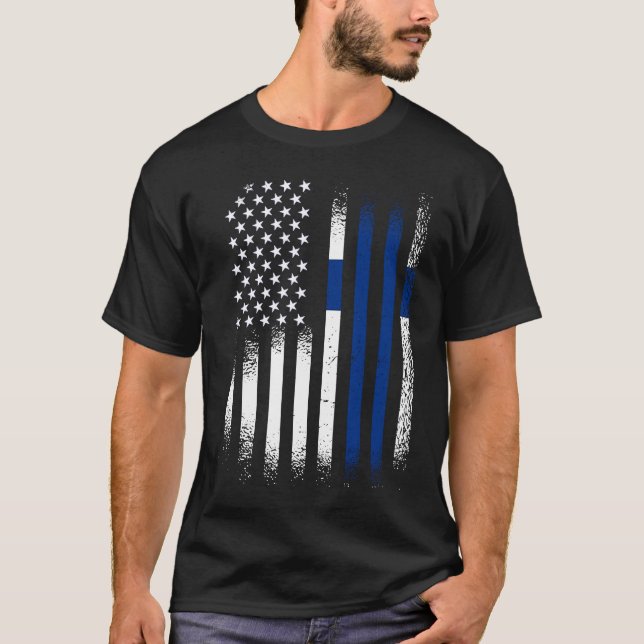 Camiseta Patrimônio Finlandês Americano Mês Patriota Finlan (Frente)