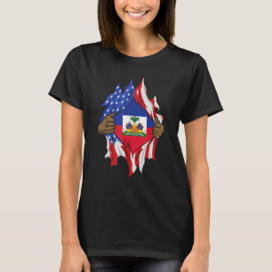 Camiseta Patrimônio Haitiano Mês 1804 Bandeira Americana do