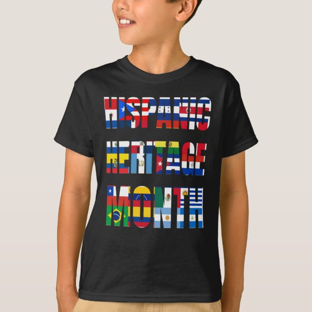 Camiseta Patrimônio Hispânico de Girassol Mês País espanhol (Frente)