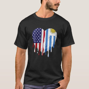 Camiseta Patrimônio Hispânico do Uruguai Americano Bandeira
