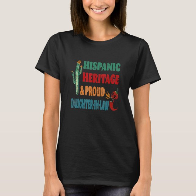 Camiseta Patrimônio Hispânico E Filha Orgulhosa Na Lei (Frente)