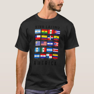 Camiseta Patrimônio Hispânico Mês 2022 Flag Viva Latinoamer