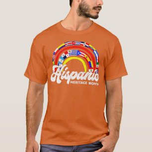 Camiseta Patrimônio Hispânico Mês Arco-Íris Oferece ao País