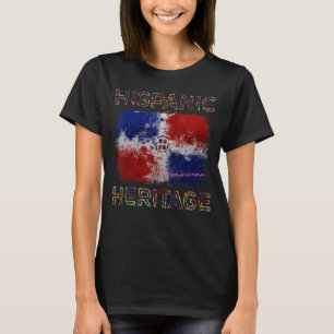 Camiseta Patrimônio Hispânico Mês Bandeira Dominicana Domin