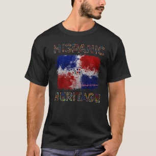 Camiseta Patrimônio Hispânico Mês Bandeira Dominicana Domin