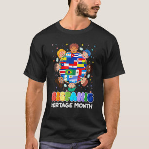 Camiseta Patrimônio Hispânico Mês Bandeira Latino-Americana