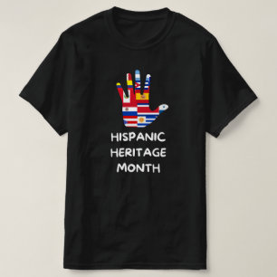 Camiseta Patrimônio Hispânico Mês, Bandeiras De Todos Os Pa
