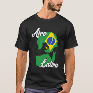 Camiseta Patrimônio Hispânico Mês Brasil Bandeira Afro